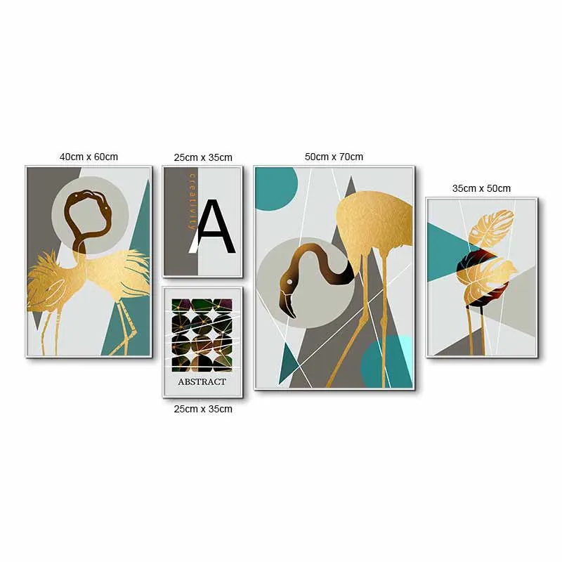 Tranh trừu tượng chim hồng hạc