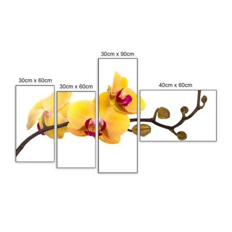 Tranh ghép hoa lan hồ điệp vàng