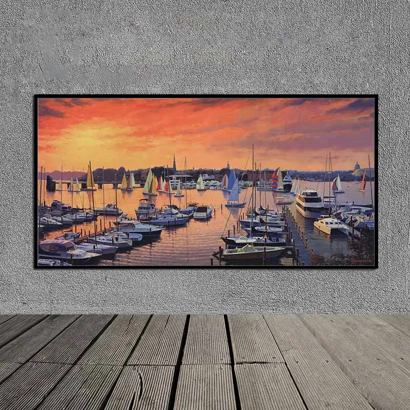 Tranh phong cảnh bến thuyền