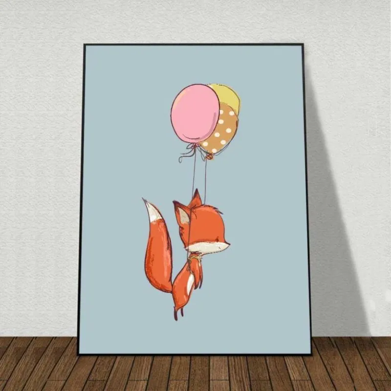 Tranh cáo, nai và voi bay bằng quả bóng bay