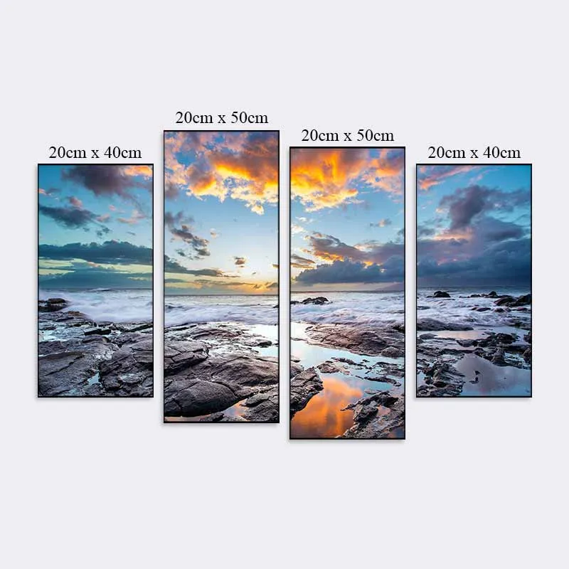 Tranh phong cảnh biển và bãi đá