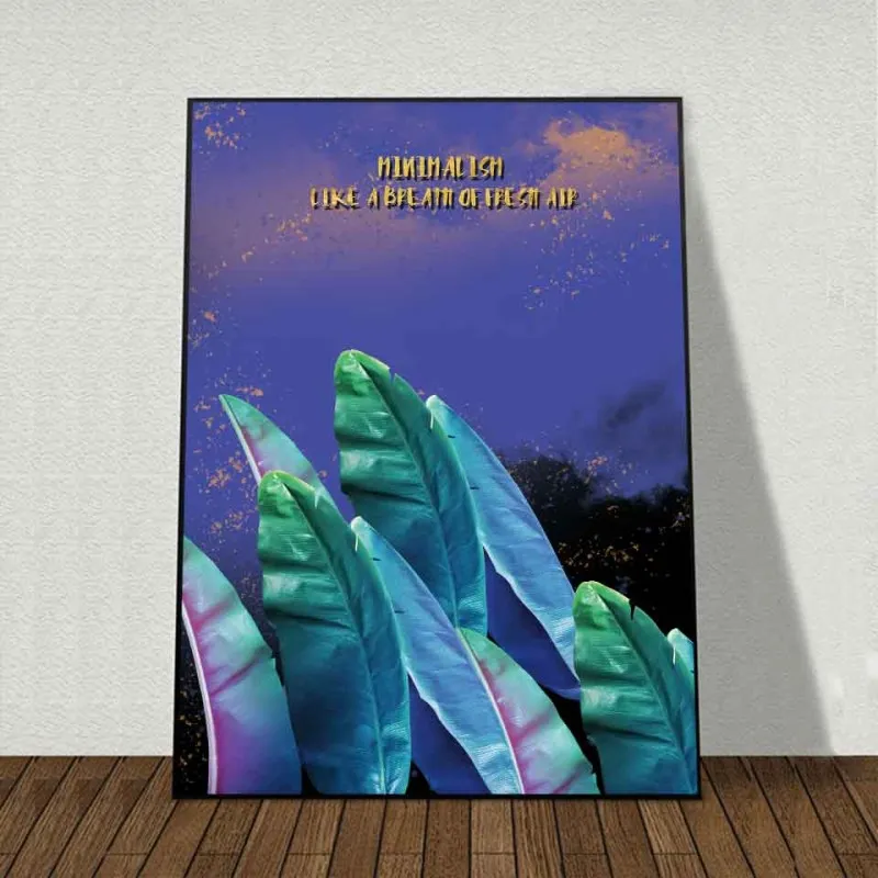 Tranh canvas chim hồng hạc trong bụi chuối