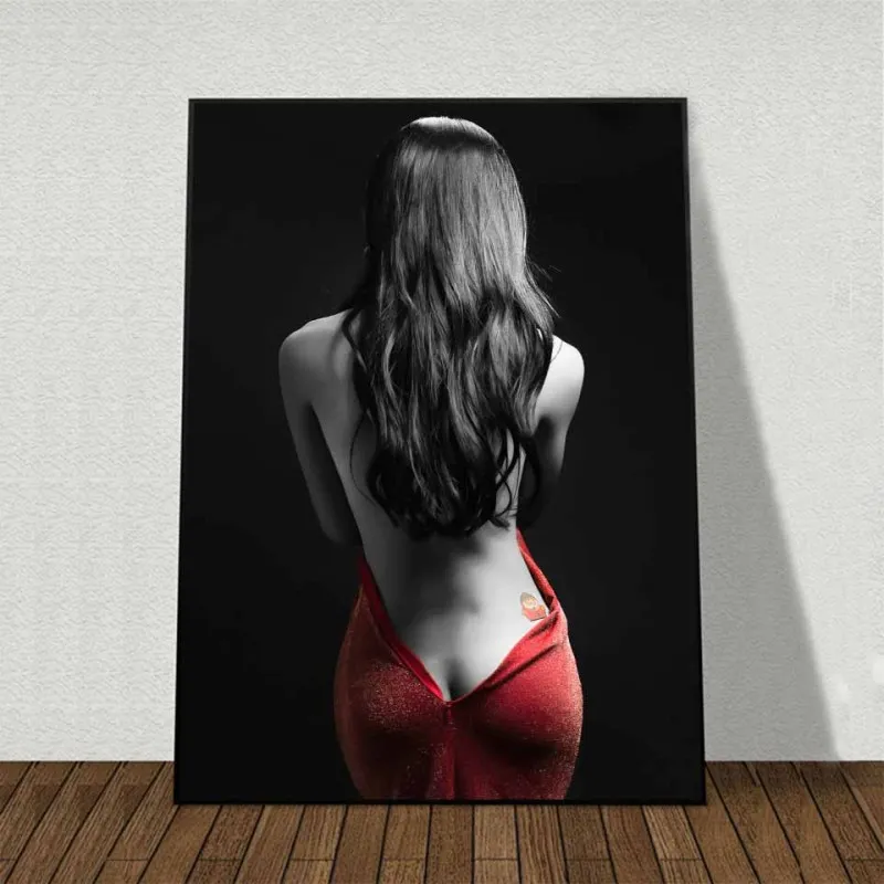 Tranh canvas 6 tấm cô gái thời trang nón mũ và áo