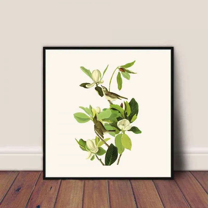 Tranh canvas đàn chim đang ăn hạt