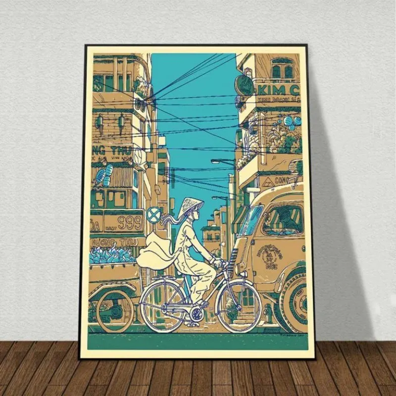 Tranh canvas phong cảnh cuộc sống và con người Việt Nam