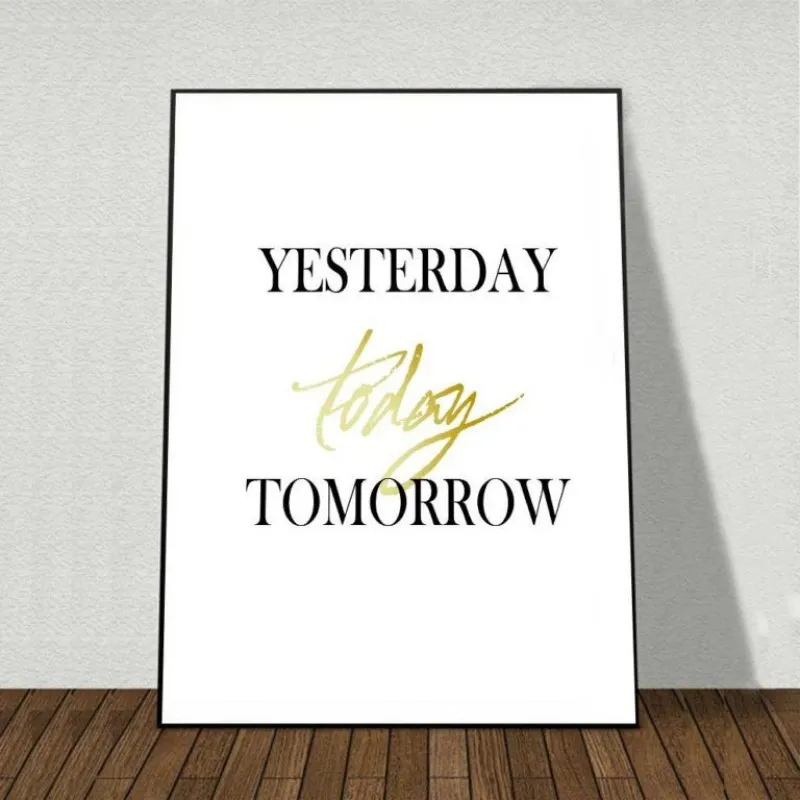 Tranh canvas Scandinavian quả dứa vàng kết hợp chữ