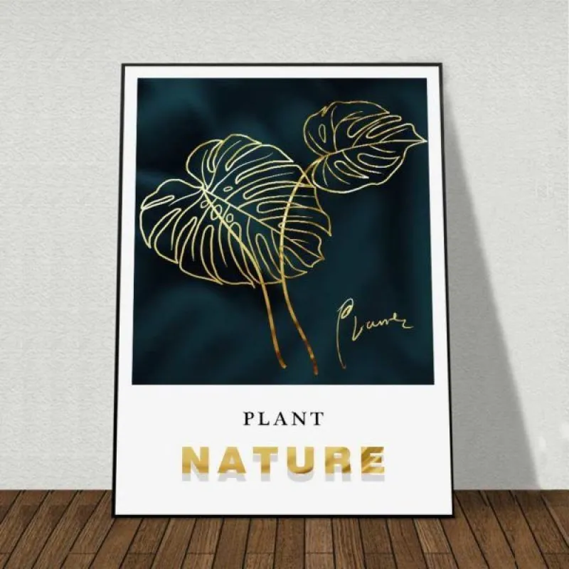 Tranh trừu tượng lá cây nhiệt đới