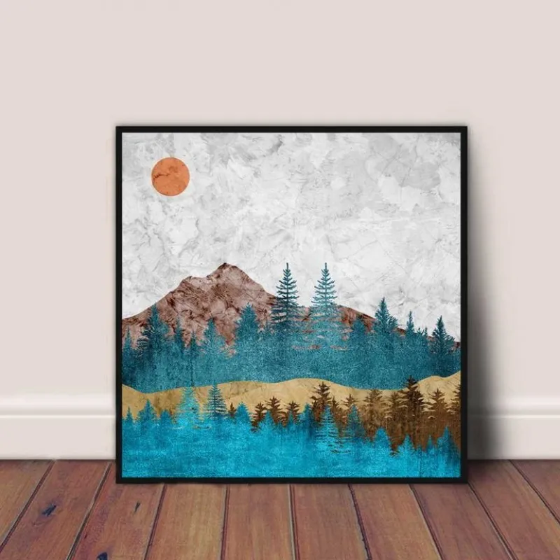 Tranh in canvas phong cảnh nai trừu tượng