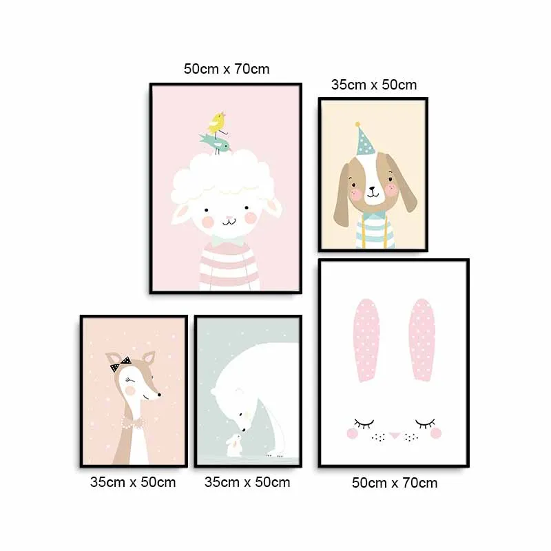 Tranh canvas động vật dễ thương