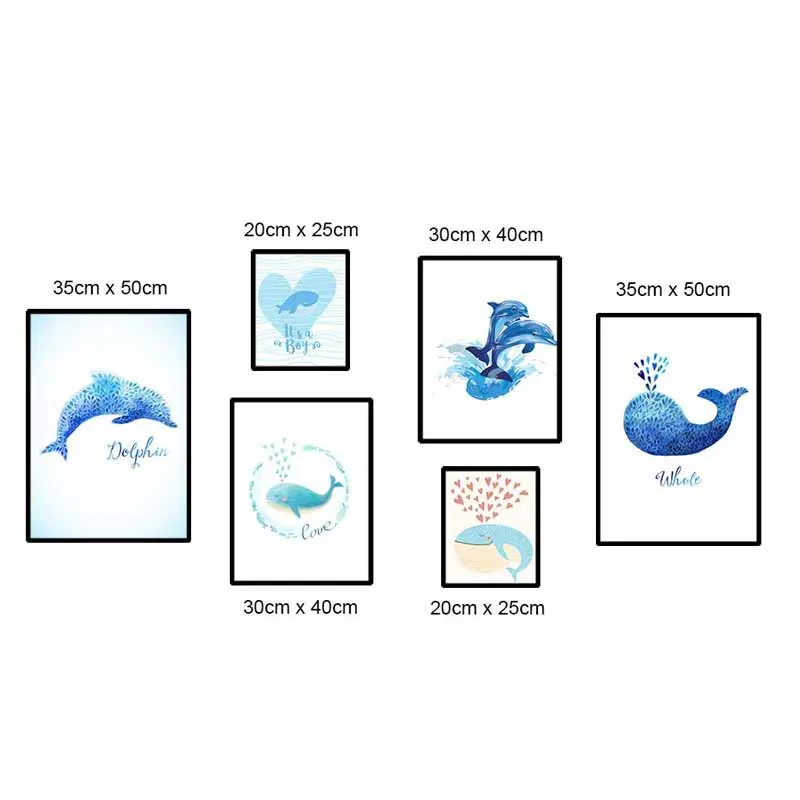 Tranh canvas cá voi và cá heo