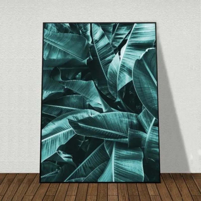 Tranh lá chuối kết hợp chữ