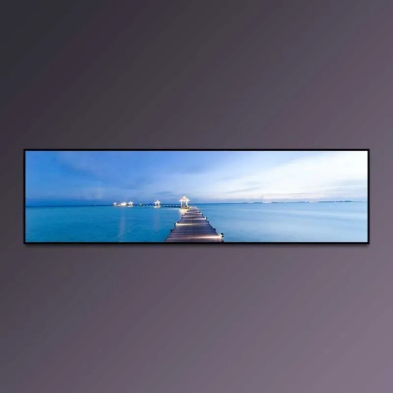 Tranh phong cảnh cây cầu gỗ băng qua biển