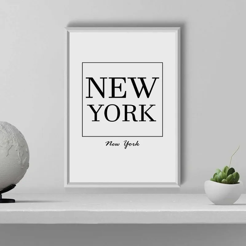Tranh canvas Thành phố New York kết hợp chữ