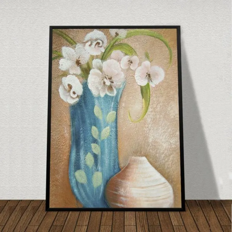 Tranh tĩnh vật bình hoa phong lan