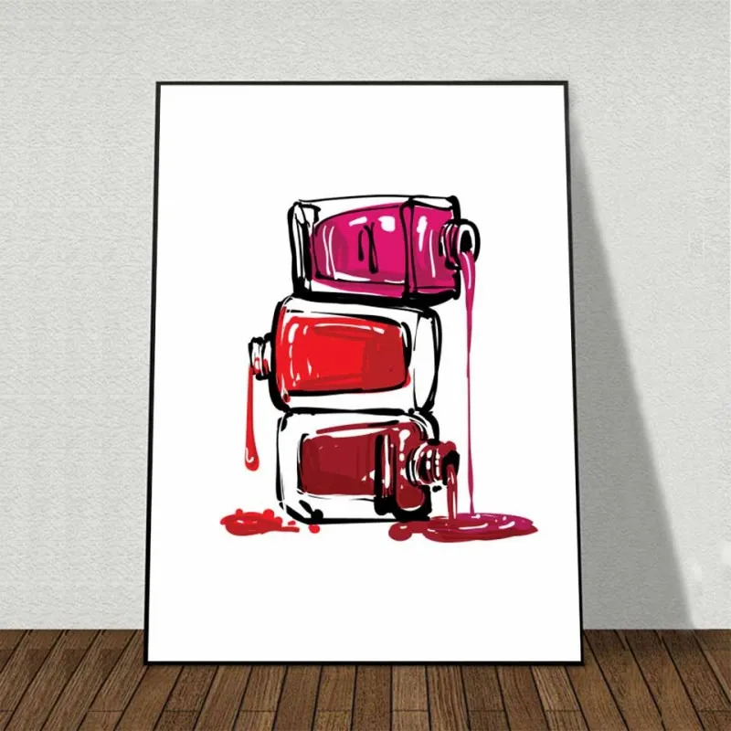 Tranh canvas 6 bức chủ đề về móng tay nail salon