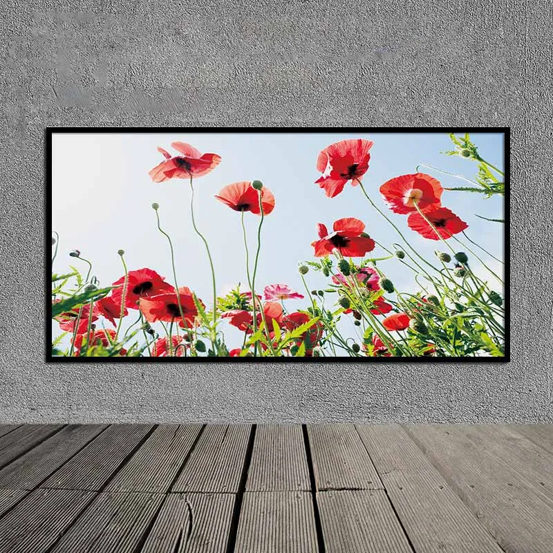 Tranh hoa Anh Túc (Giai Nhân) đỏ