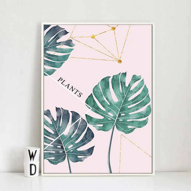 Tranh lá cây nhiệt đới lá chuối, lá dừa, lá cọ