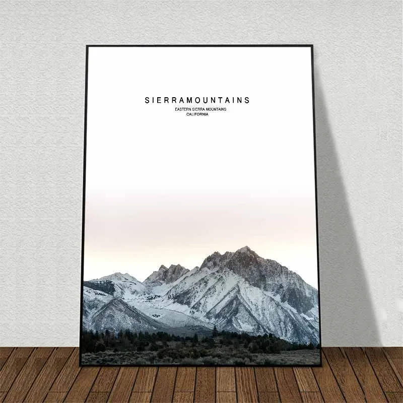 Tranh phong cảnh đồi núi hiện đại kết hợp chữ