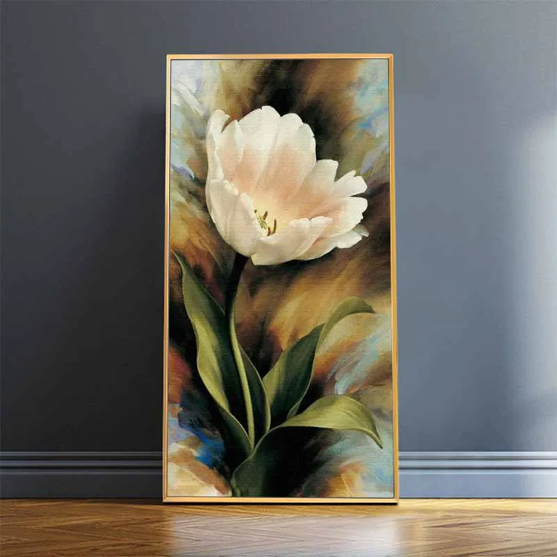 Tranh hoa tulip và hoa hồng