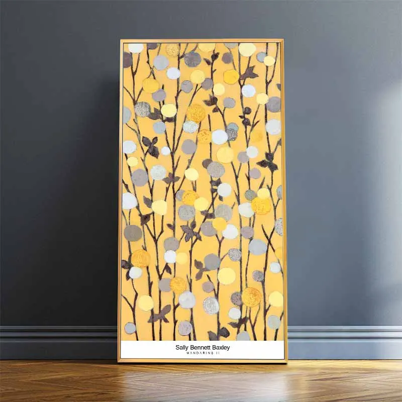 Tranh trừu tượng cây và lá là những chấm tròn nhiều màu sắc