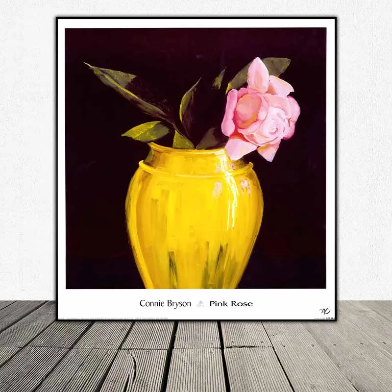 Tranh tĩnh vật bình hoa hồng của họa sĩ Connie Bryson