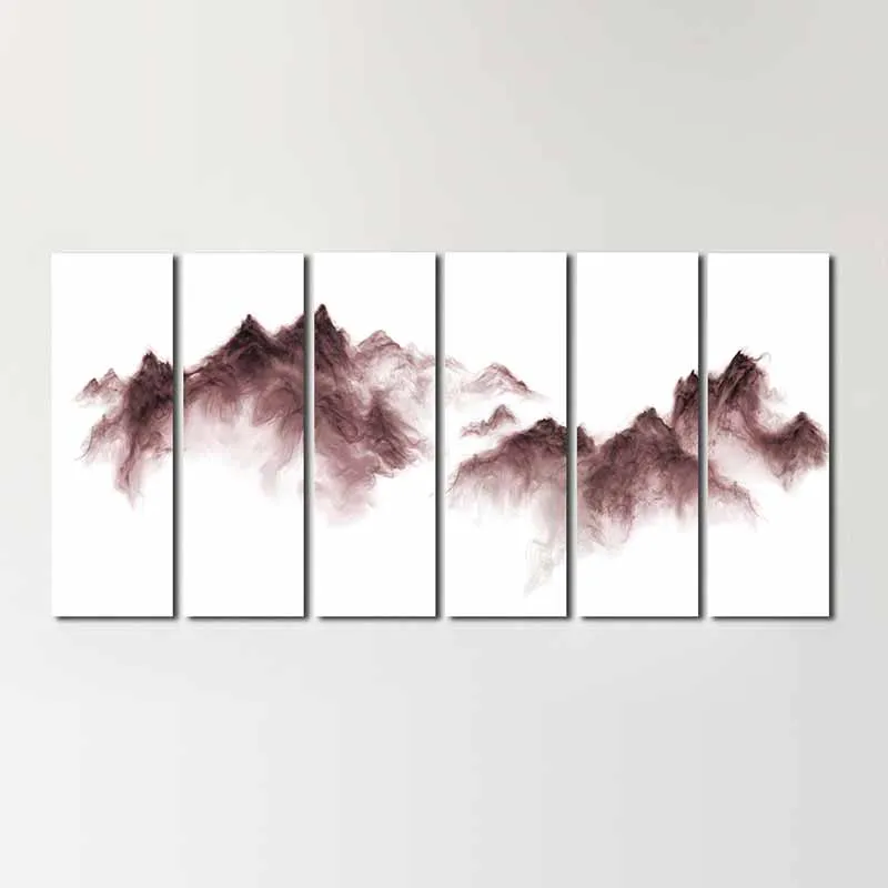 Tranh trừu tượng mây phủ ngọn núi