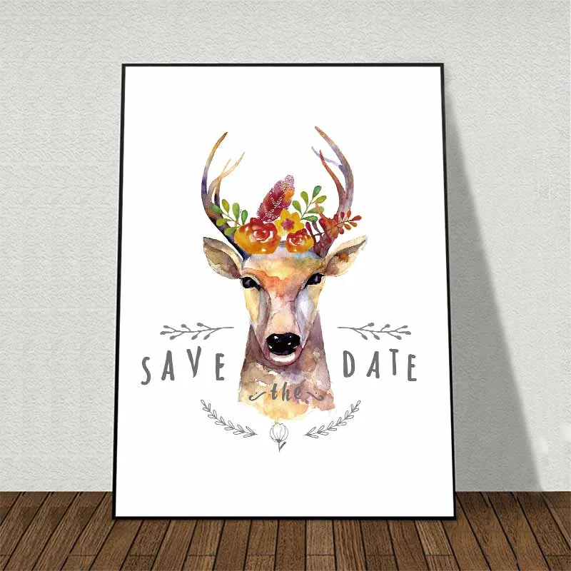 Tranh đầu và sừng nai trừu tượng