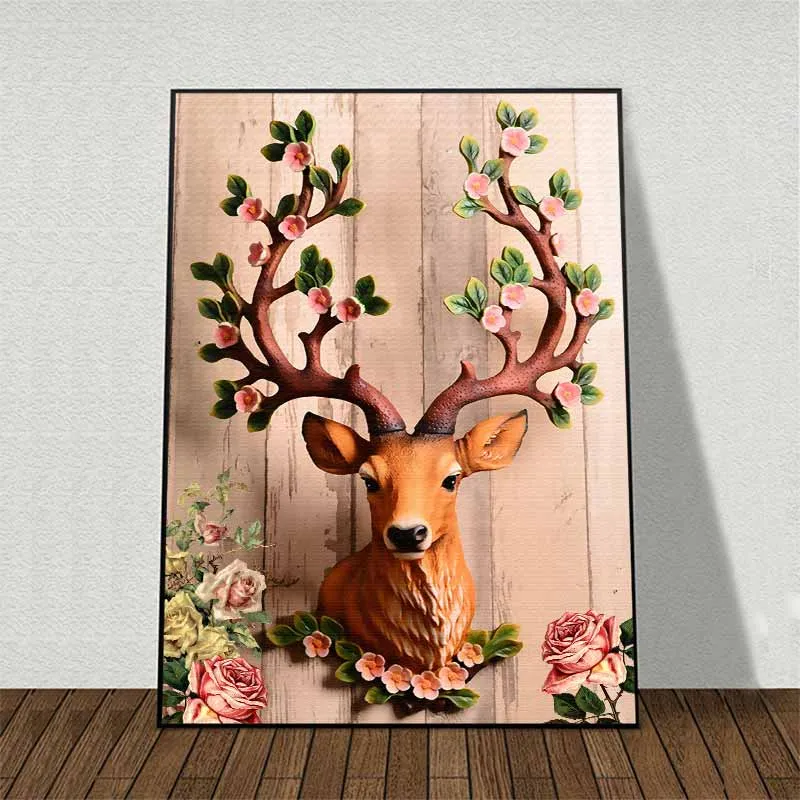 Tranh hươu nai theo phong cách 3d