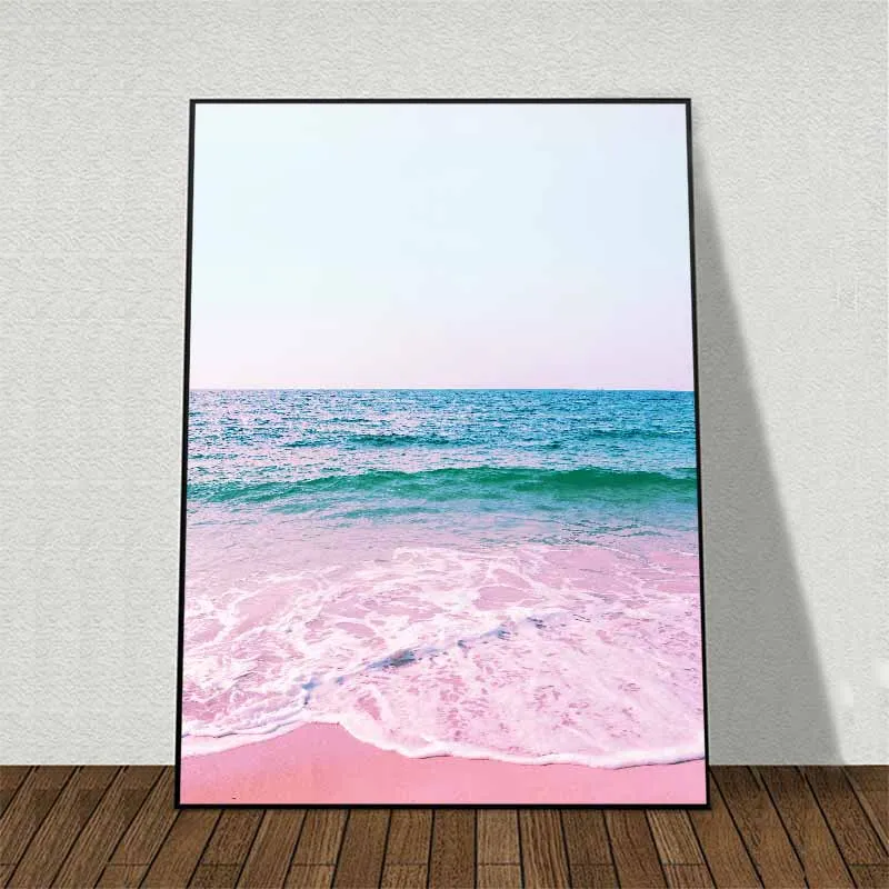 Tranh xương rồng, hồng hạc và bãi biển