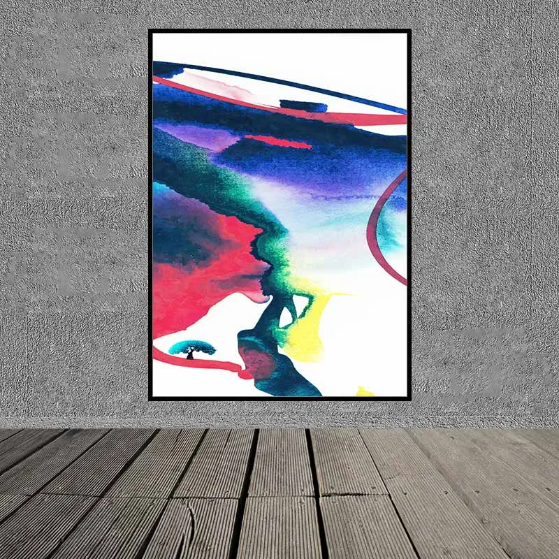 Tranh trừu tượng sắc hồng và xanh tím