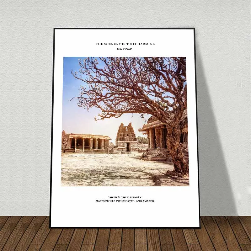 Tranh phong cảnh Đền chùa Hampi, Ấn Độ