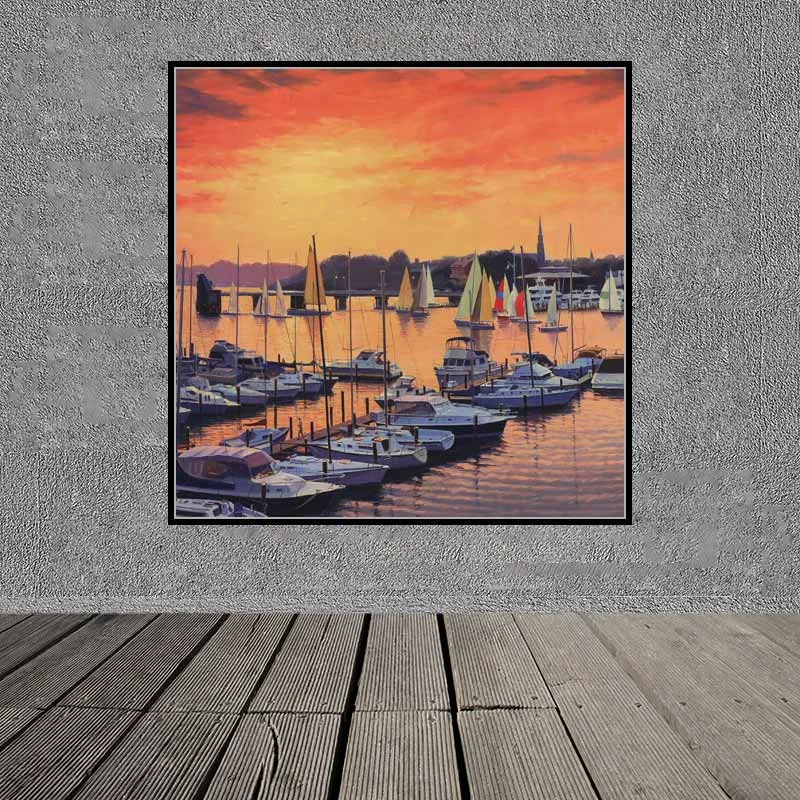 Tranh phong cảnh bến thuyền