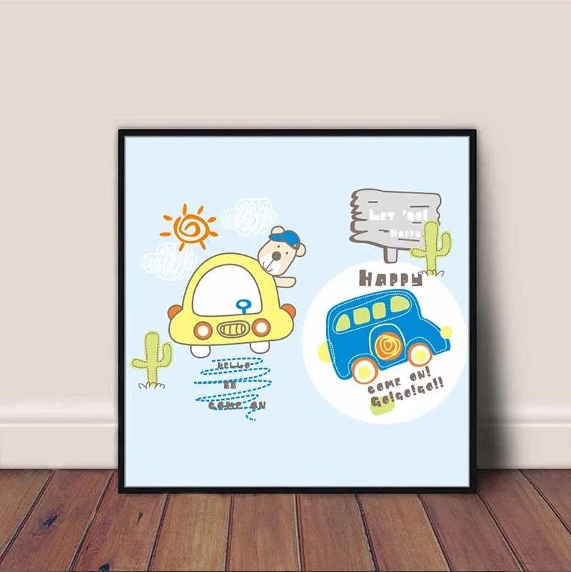 Tranh các loài vật ngộ nghĩnh treo phòng trẻ em