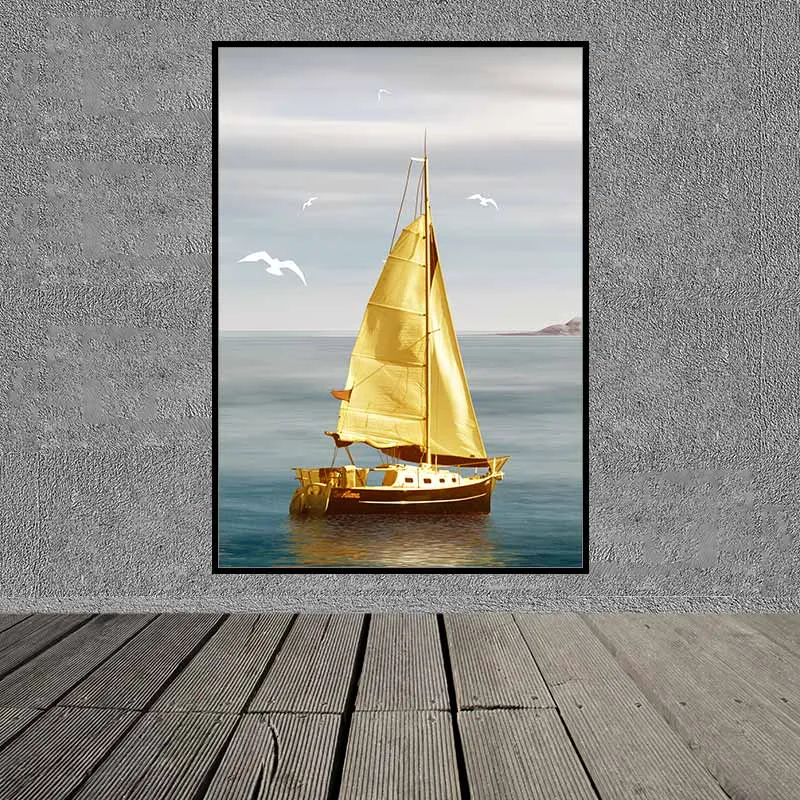 Tranh cánh buồm vàng và những tảng đá phong thủy