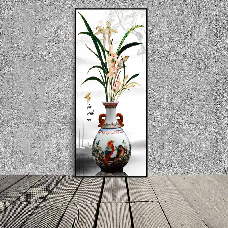 Tranh bình Tứ quý Đào Lan Cúc Trúc phong thủy