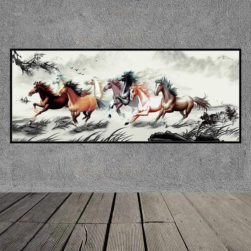 Tranh canvas phong thủy ngựa Mã đáo thành công