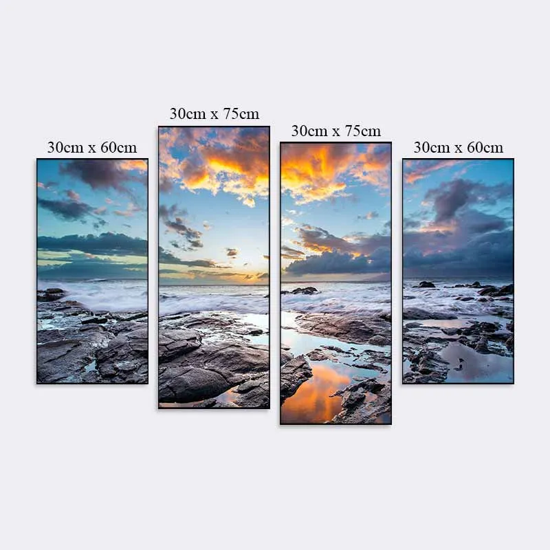 Tranh phong cảnh biển và bãi đá