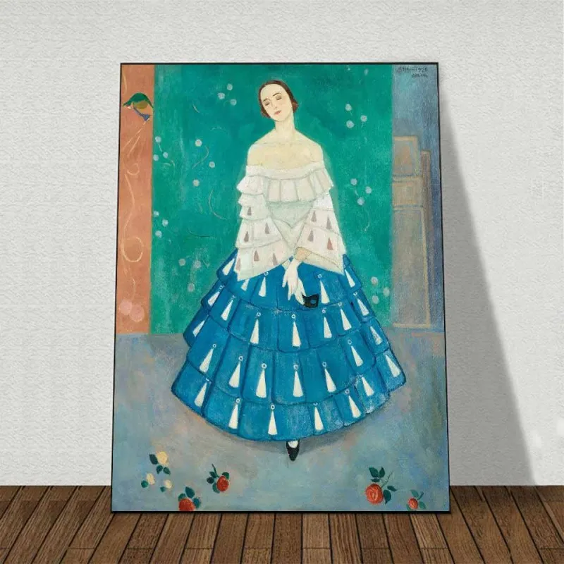 Tranh canvas cô gái đọc tạp chí, chân dung người mẫu, Cô gái trong lễ hội hóa trang