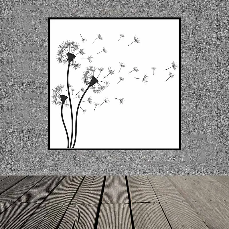 Tranh Scandinavia hình 2 trái tim lồng vào nhau, hoa anh túc và chữ Love