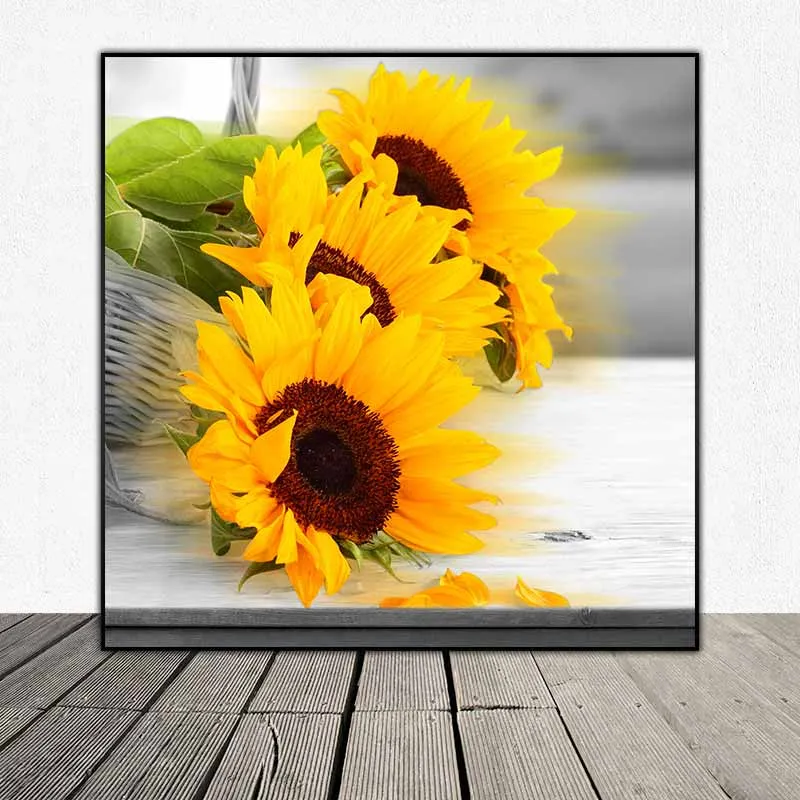 Tranh hoa hướng dương và những quả táo