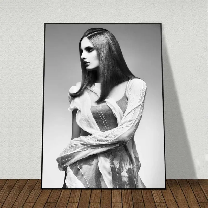 Tranh canvas 6 tấm cô gái thời trang nón mũ và áo