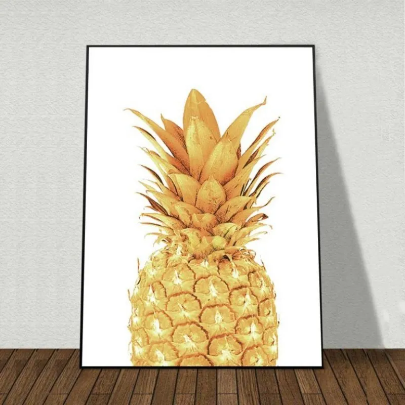 Tranh canvas Scandinavian quả dứa vàng kết hợp chữ