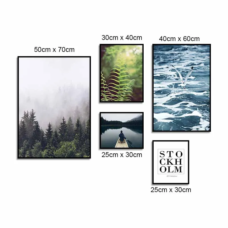 Tranh phong cảnh biển, dòng sông và ngọn rừng thông