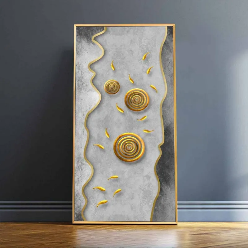 6 Tấm tranh canvas trừu tượng phong thủy 9 con cá chép cửu ngư