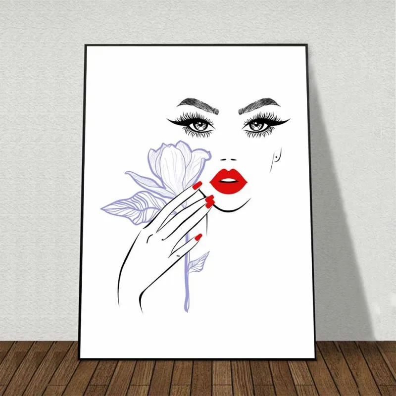 Tranh canvas 6 bức chủ đề về móng tay nail salon