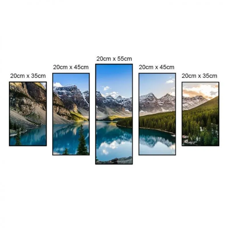 Tranh canvas phong cảnh hồ Moraine và dãy núi lúc hoàng hôn