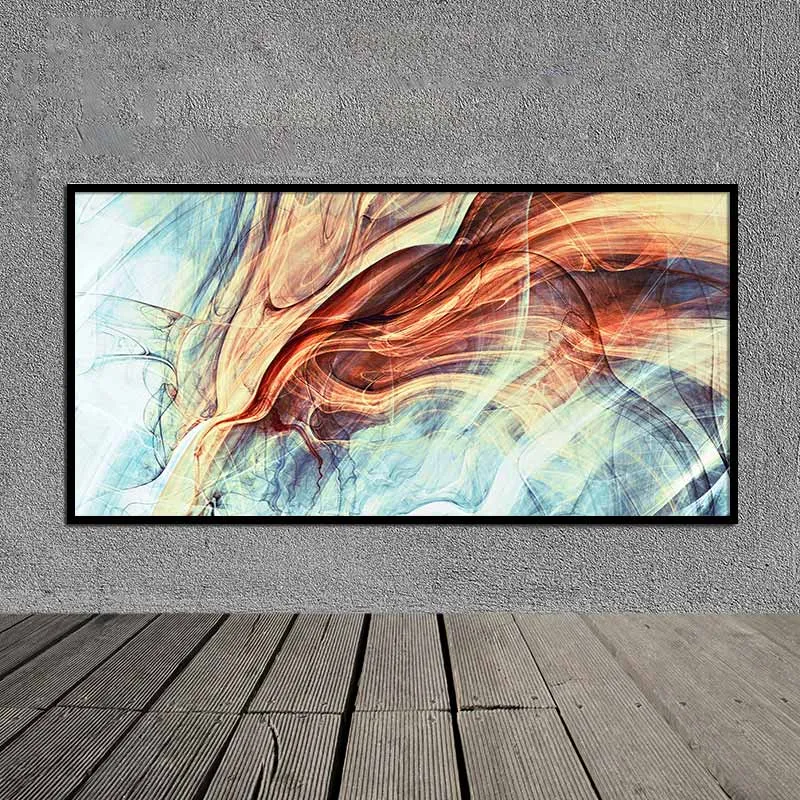 Tranh trừu tượng sắc nâu và xanh lá cây