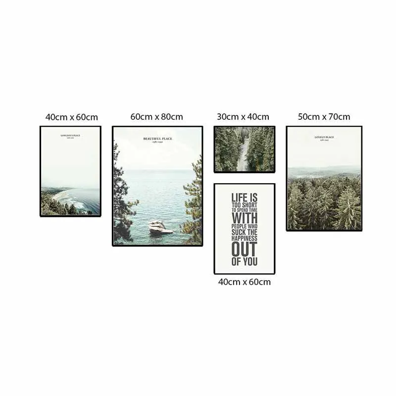 Tranh Scandinavian phong cảnh rừng và biển