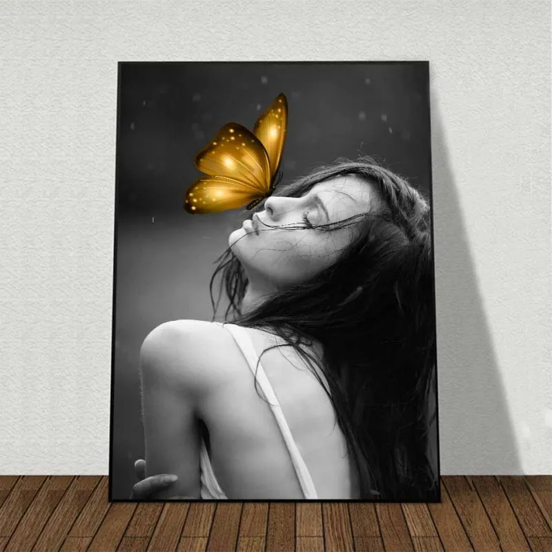 Tranh canvas 5 tấm cô gái trừu tượng