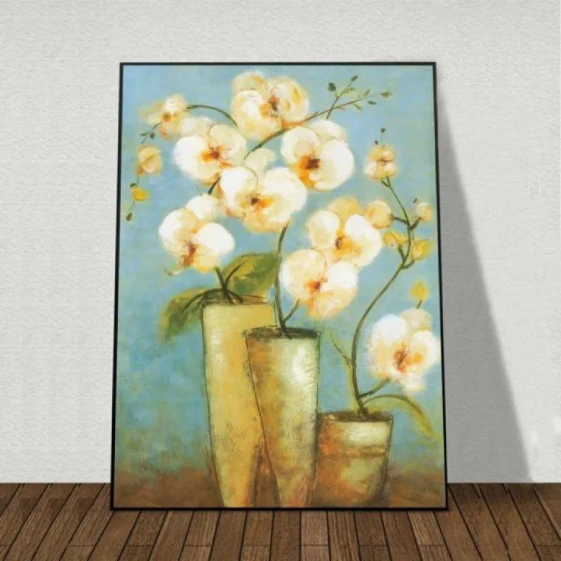 Tranh hoa lan hồ điệp trắng